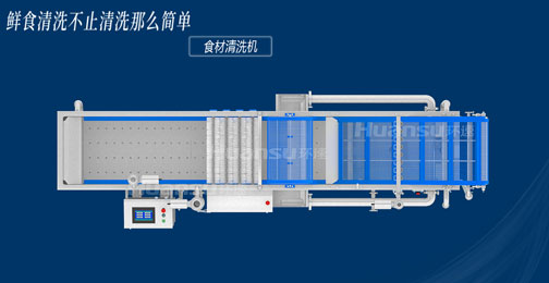 环速食材清洗机-设备整体俯视图